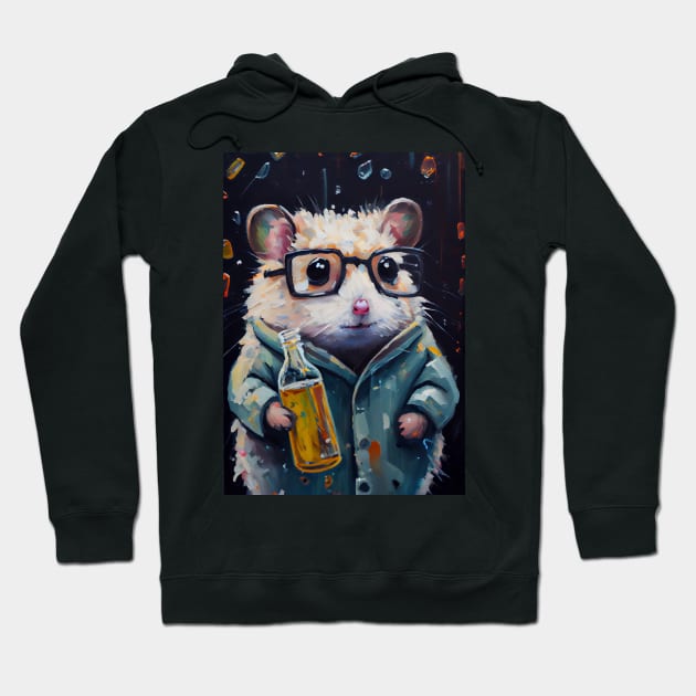 Lab Rats - impasto oil painting.  Hamster with a bottle Hoodie by simonrudd